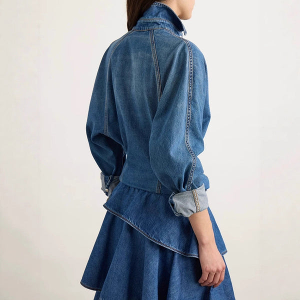 Tamieka 2 piece tiered denim set