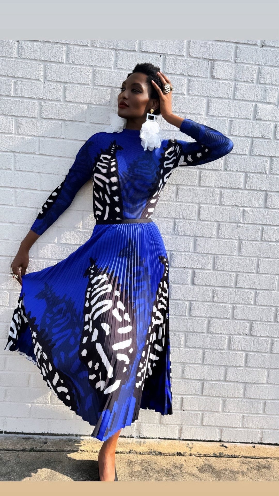 Kishori pleated skirt set