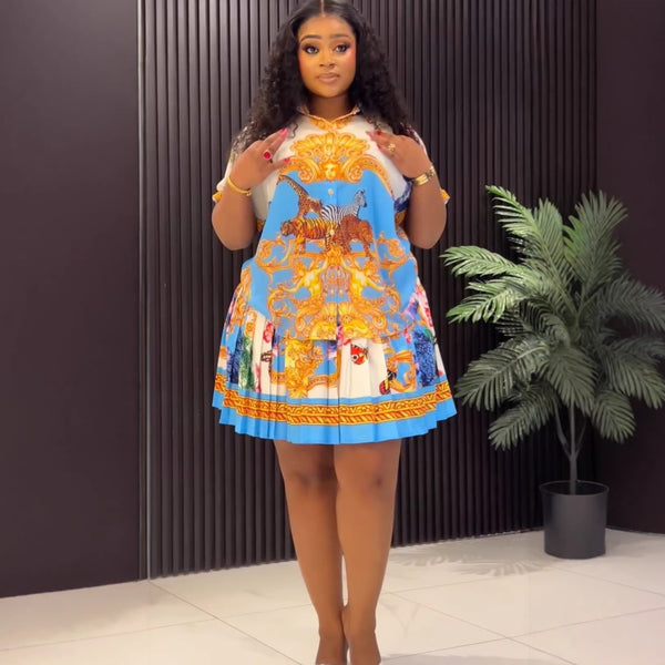 Delise pleated mini skirt set