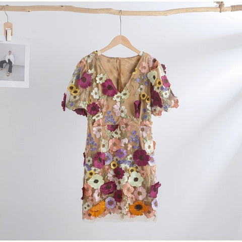 Kemisola floral embroidery dress