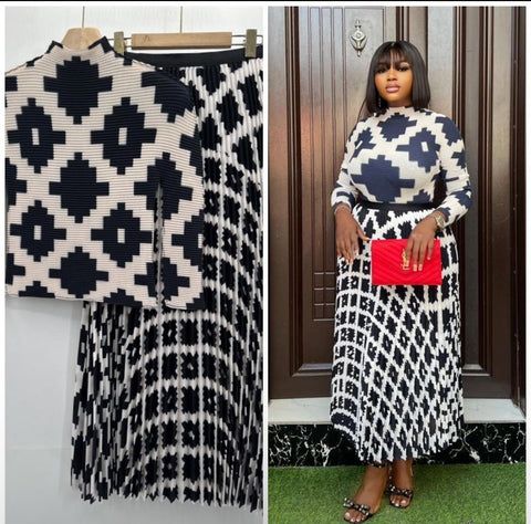 Iyawa pleated skirt set