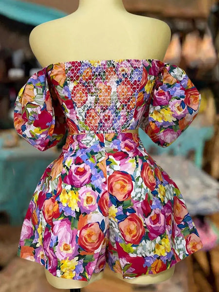Retro Printed Short set