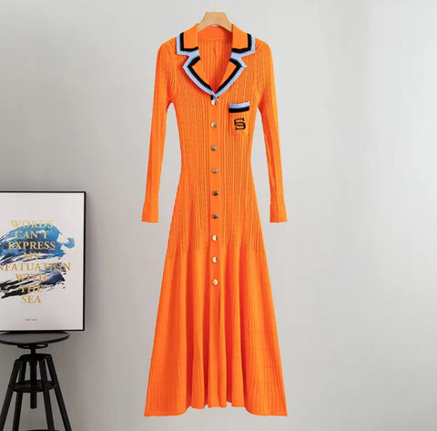 Madelyn long sleeve ribbed knit dress