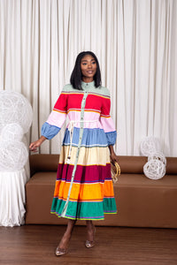 Laina Rainbow Stripe Dress