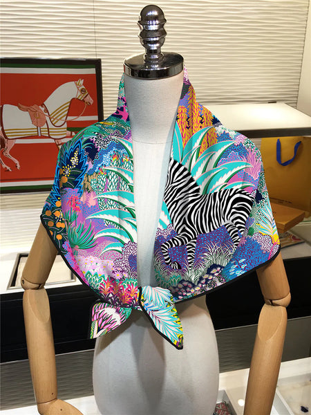 Zebra  Rainforest Silk scarf