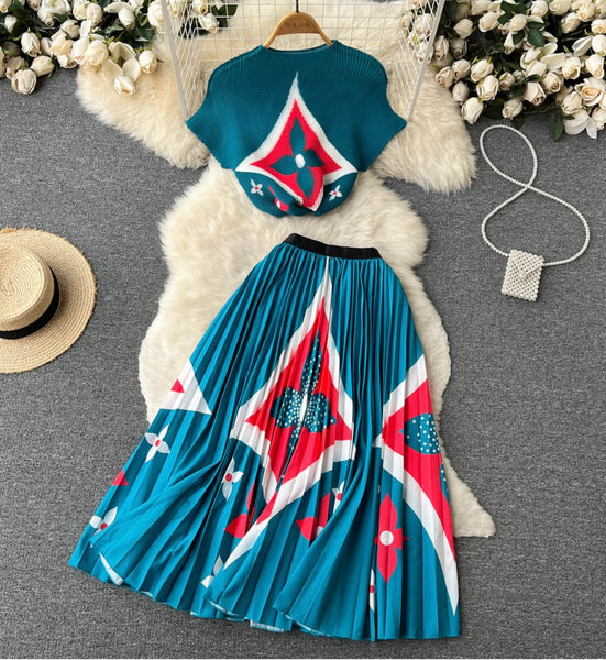 Wataida Multicolour skirt set