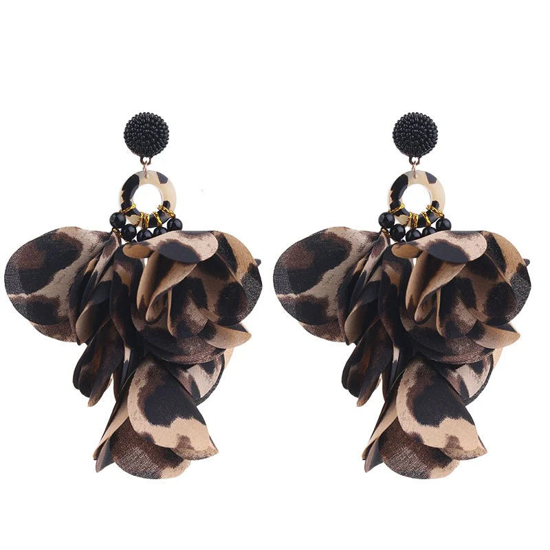 Fabric dangle earrings