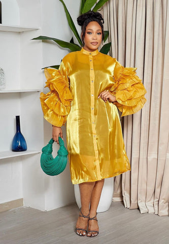 Otilia ruffle shirt dress