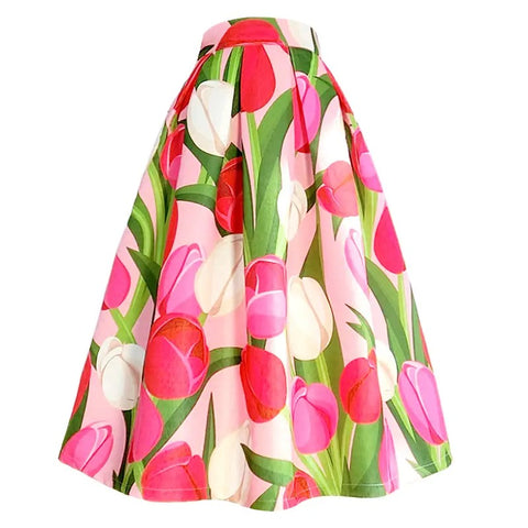 Petals High Waist Pleated Skirt