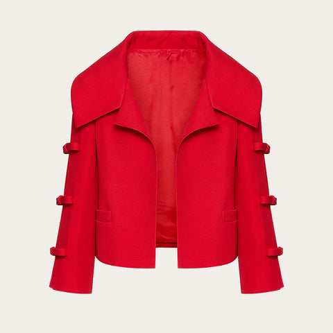 McKenna hollow out bow cropped blazer