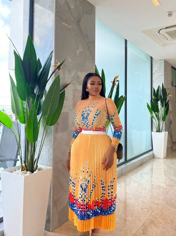 Bernadicta pleated skirt set