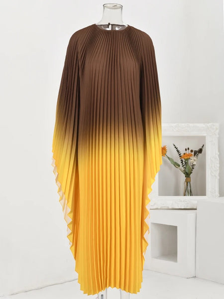 Zaire Ombré pleated dress