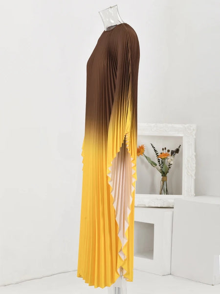 Zaire Ombré pleated dress