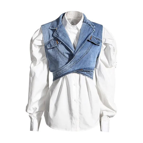 Taiwo waistcoat and blouse set