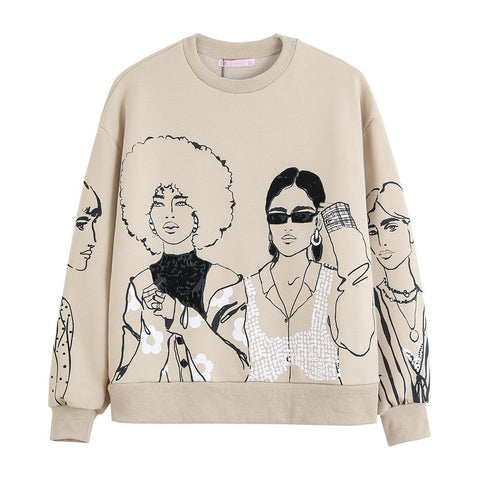 Kayleigh Oversized Print Sweatshirt