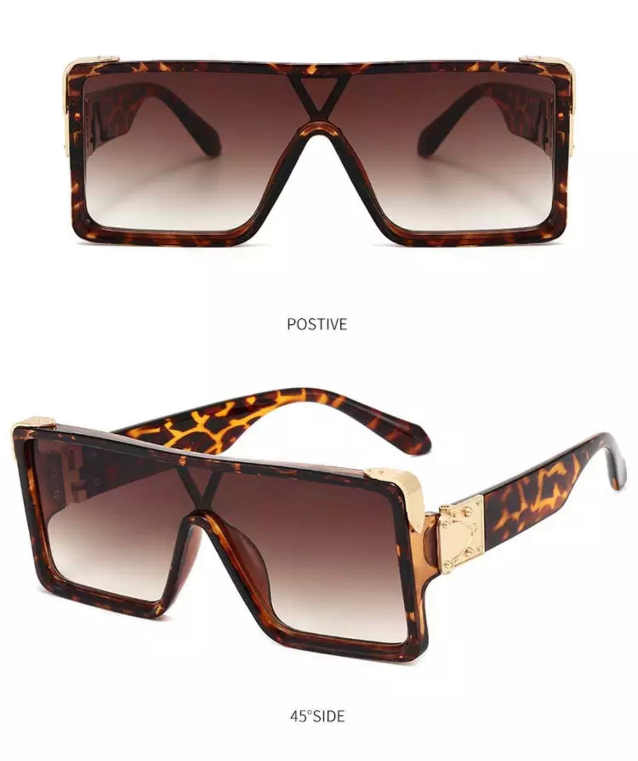 Tortoise Shell Gieo Flat Top Fashion Sunglasses