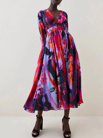 Loreen tie dye print dress