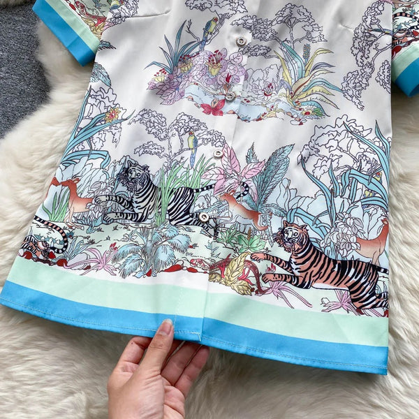 Sapphira Safari print skirt set