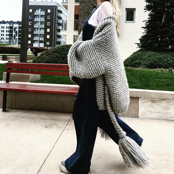 Amanda handmade woven tassel straps Cardigan
