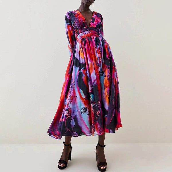 Loreen tie dye print dress