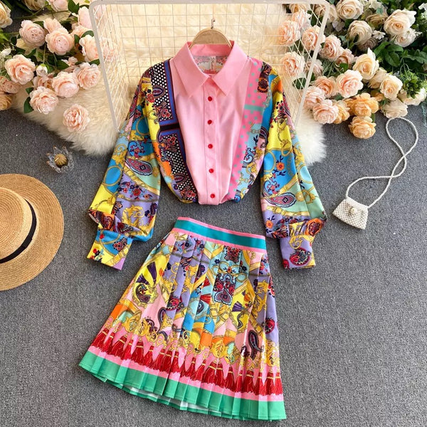 Savannah Multicolour Skirt Set