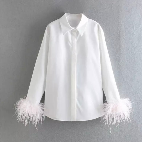 Celia Blouse with Feather