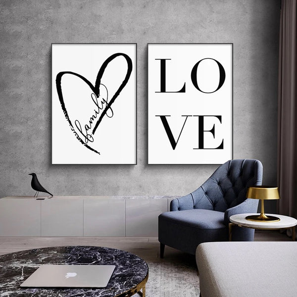 Nordic Home ❤️ Love 3 piece canvas