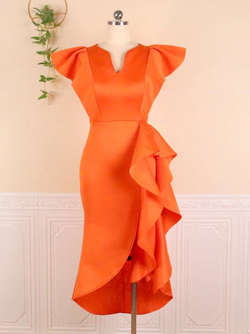 Siamara Irregular Ruffle Dress