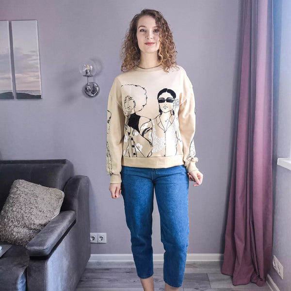 Kayleigh Oversized Print Sweatshirt