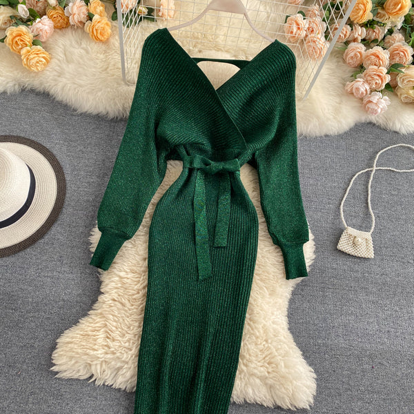 Octavia Shiny Knit Dress