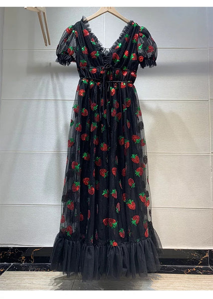 Skylar Strawberry lace dress