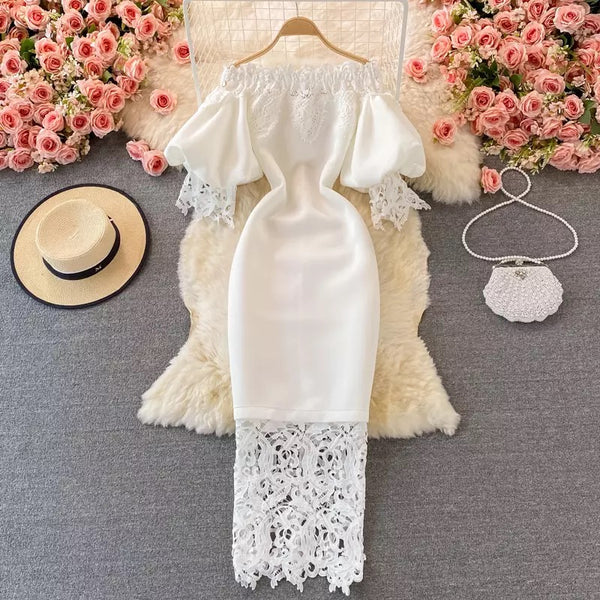 Zara French style lace bottom dress