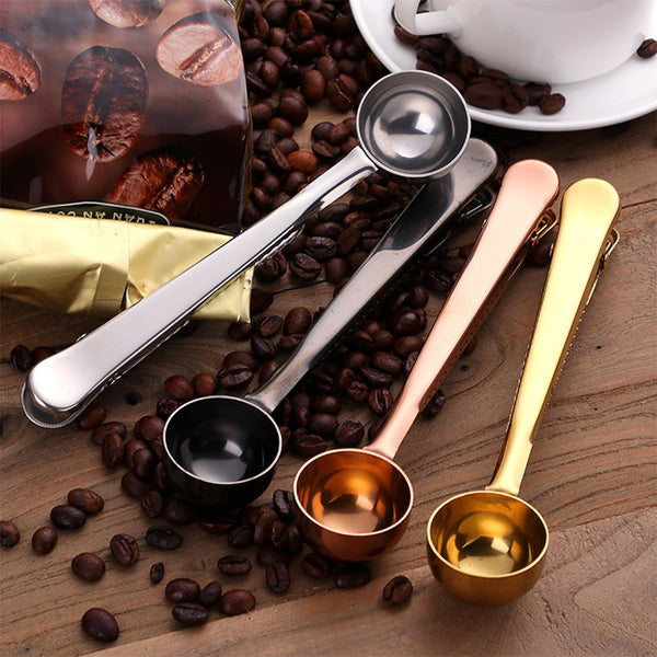 Stainless steel multifunction Coffee clip scoop