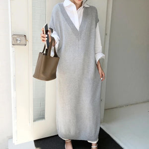 Alexia Grey knitted sleeveless vest dress