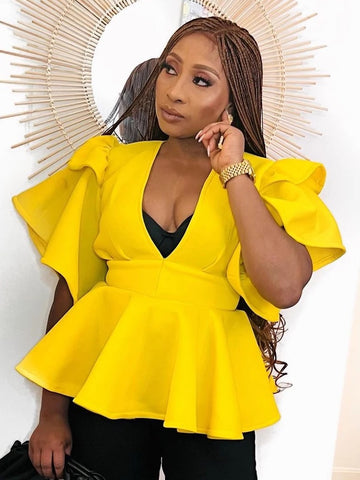 Isadora low V neck top