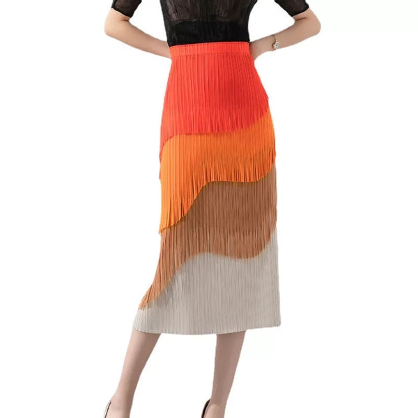 Becki tassel patchwork skirt