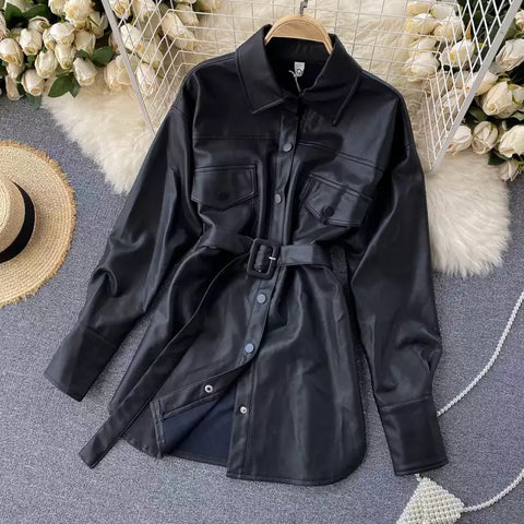 Theo PU Leather Shacket