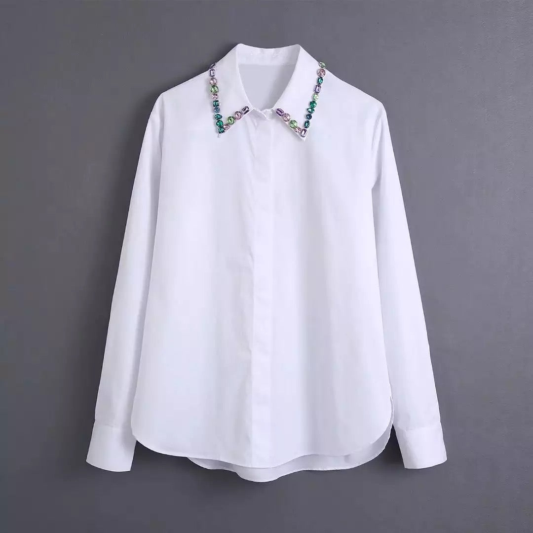 Ola Jewelled Collar blouse