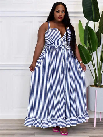 Javani stripe maxi dress