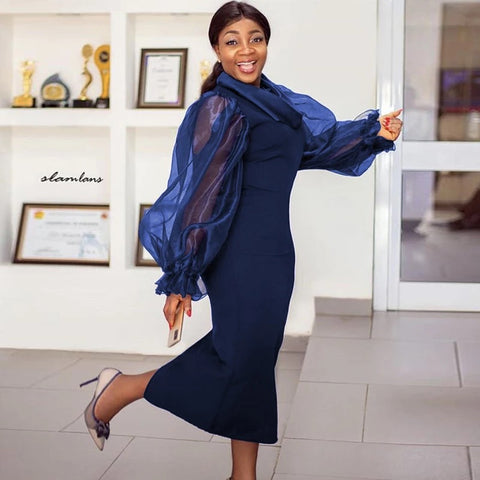 Hadley Navy Blue Organza dress