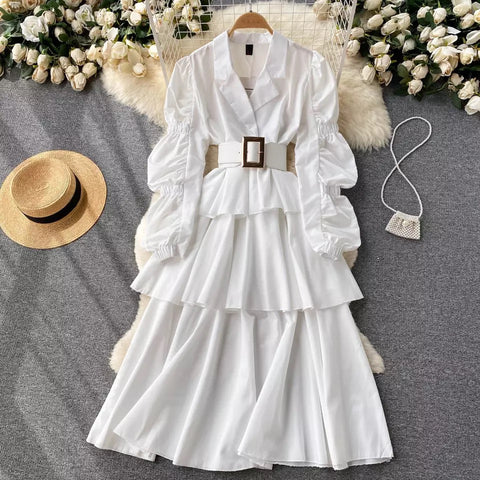 Reagan tiered puff sleeve dress