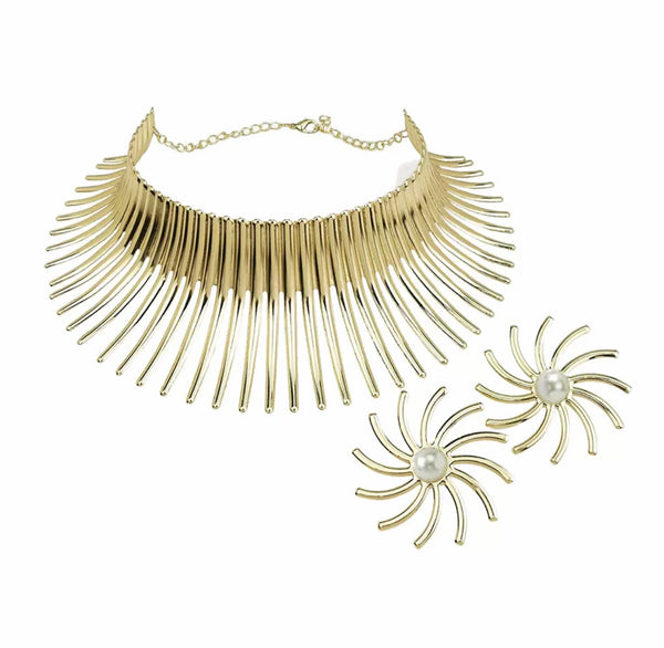 Petra Exaggerated Choker and Earring Set