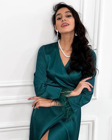 Suzzanah Satin Wrap dress