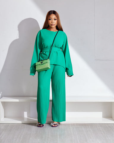 Guinevere Rib bone pant set