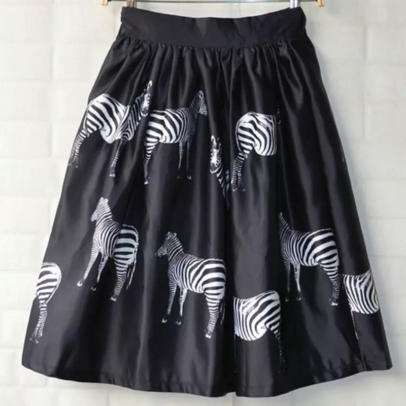 Neo Zebra High Waisted Skirt