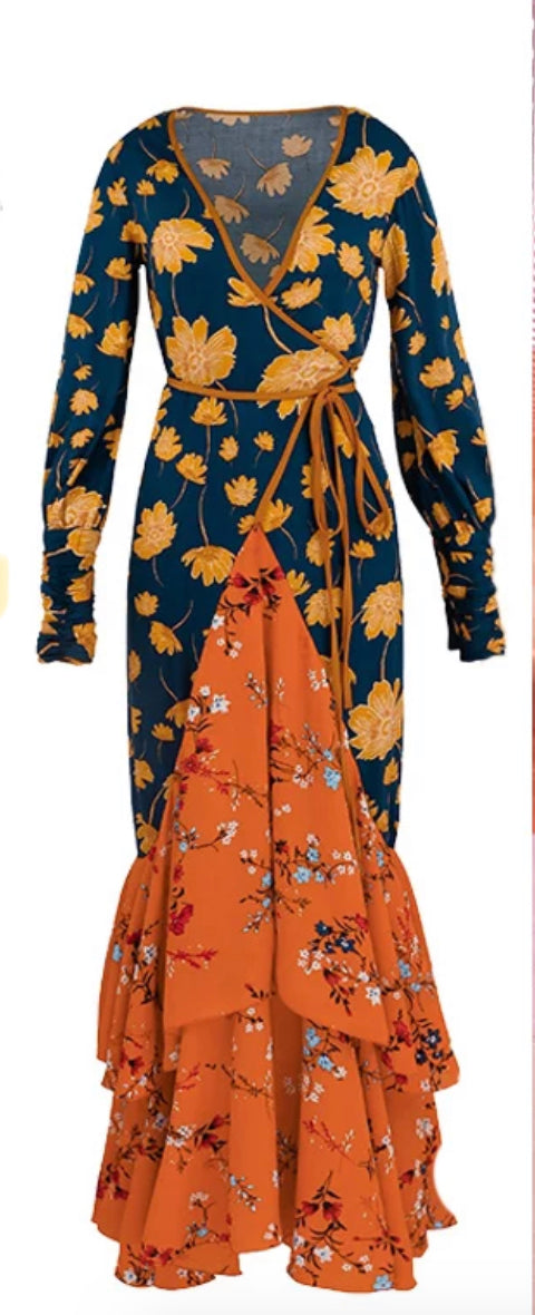 Florence Floral Wrap dress