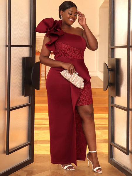 Bintu shoulder ruffle dress