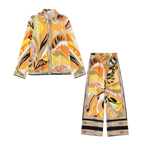 Tapiwa Elastic Waist Pants Suit 2 Pieces set