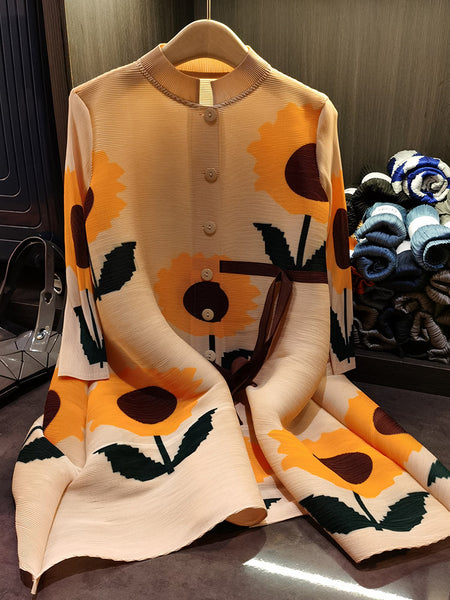 Shea Sunflower pleated dress