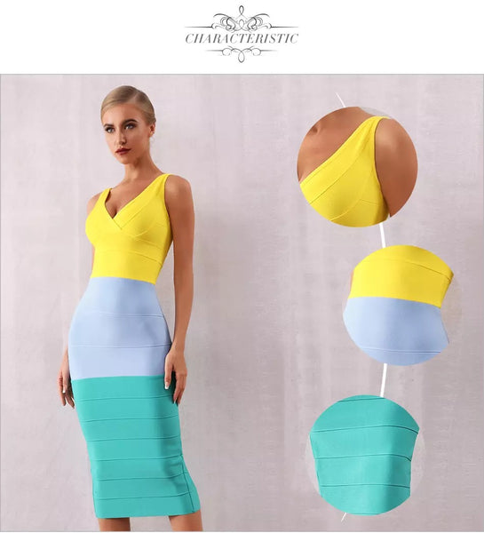 Orion Multi Colour Bandage Dress